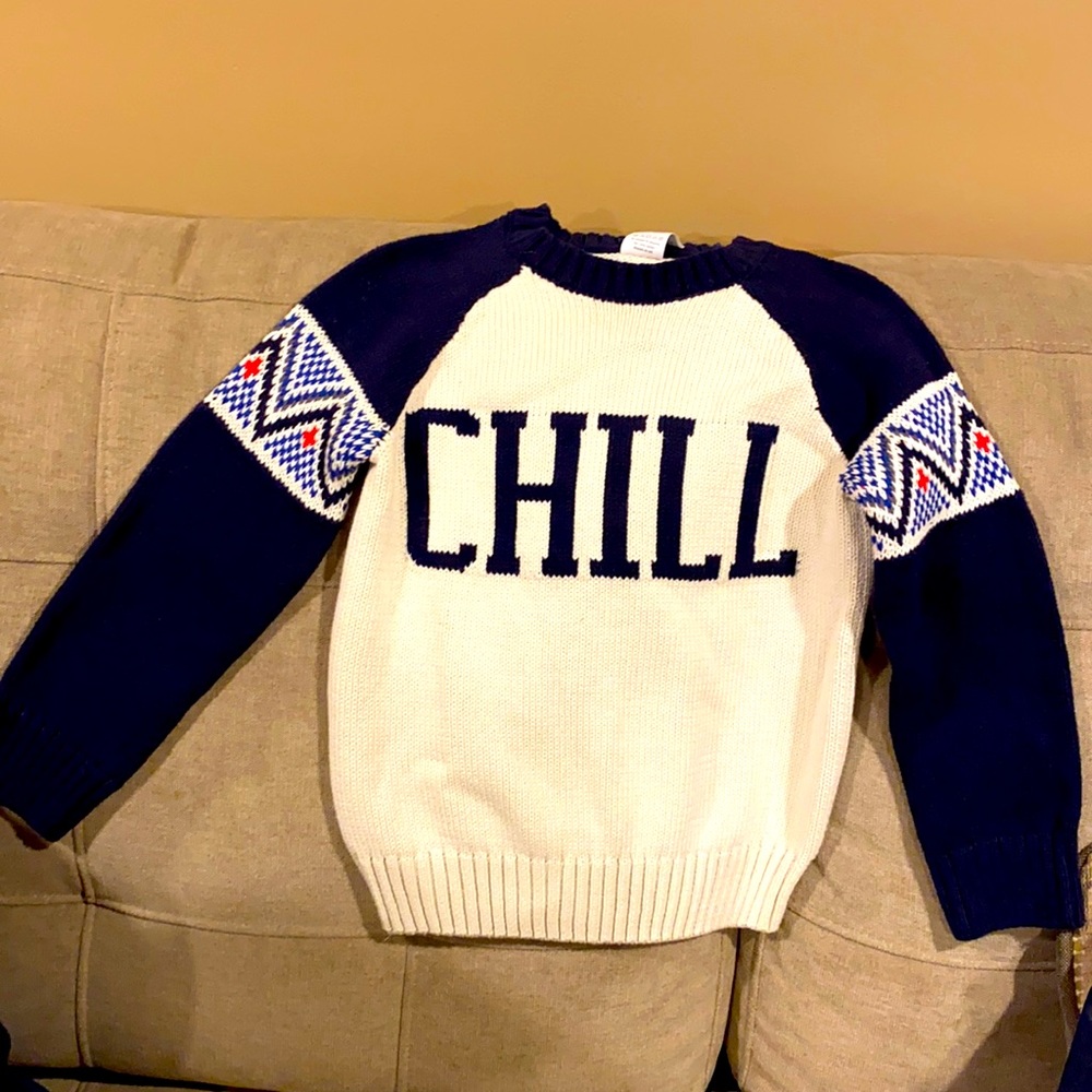 NWT Toddlers XS-Size 4 Gymboree Blue and White Sweater